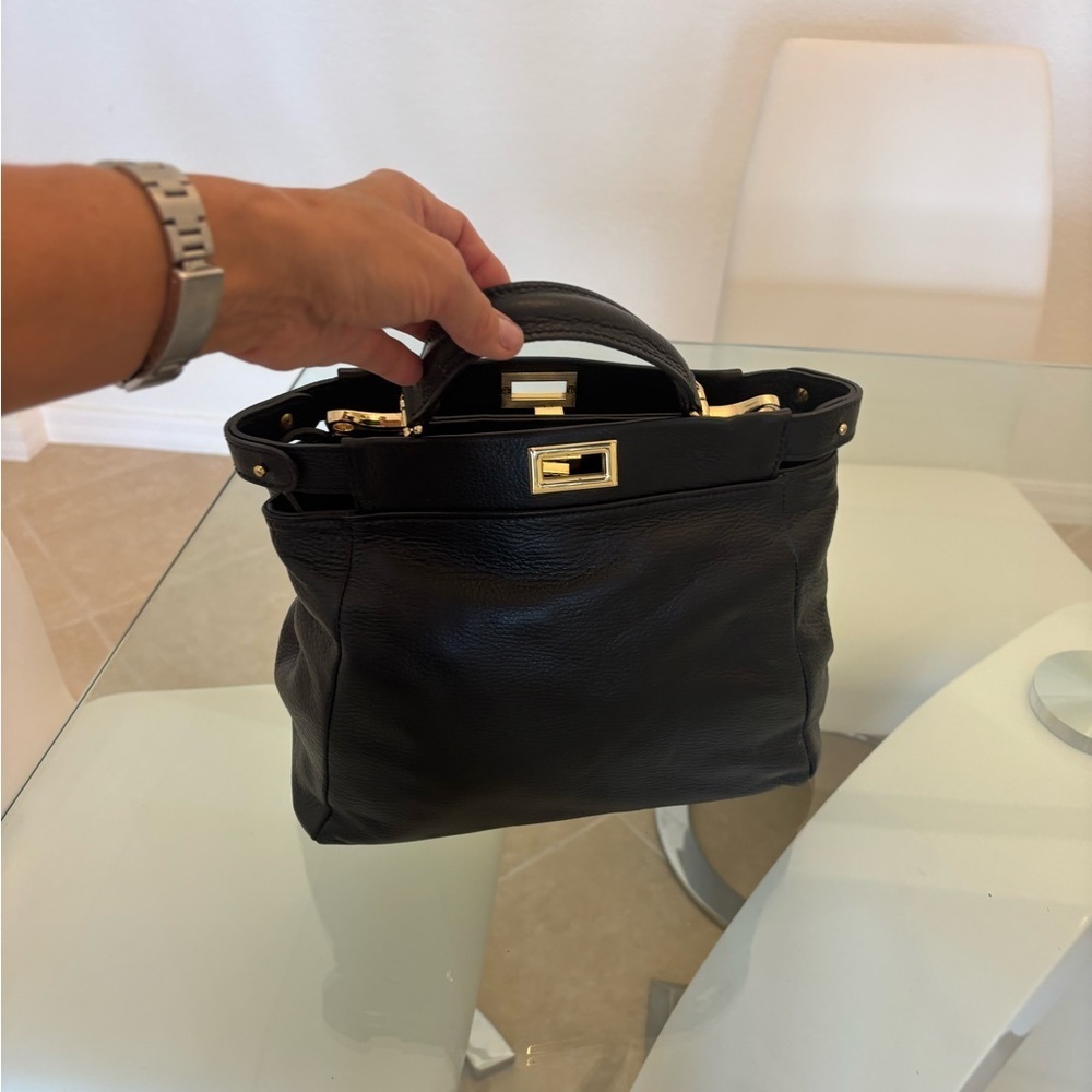 Camouflage Leather Handbag long Crossbody Gold Hardware - Picture 5 of 6